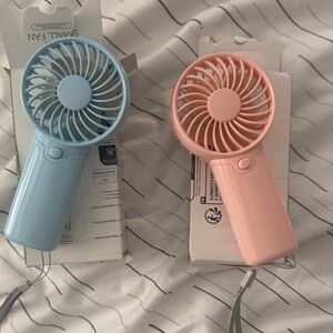 Portable Blue and Pink Handheld Fans